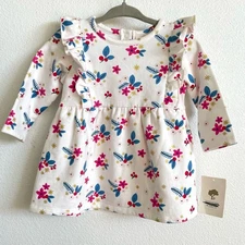 Tucker + Tate Multicolor Floral Ruffle Long Sleeve Dress Baby Girl 6 months