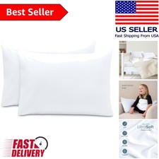 Set of 2 White Toddler Pillowcases - Stain Resistant  Comfortable