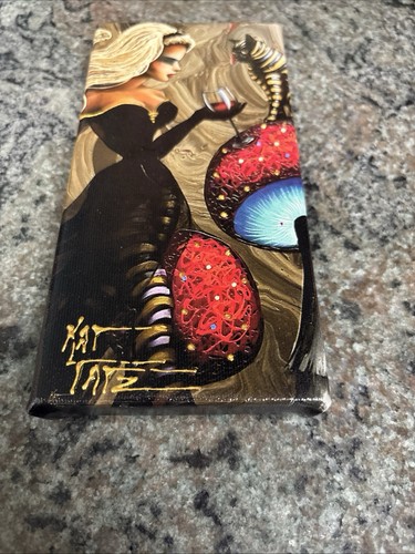 Kat Tatz "Sip" Painting Print 7" x 3.5" Signed by Artist Collectors Find - Picture 8 of 9
