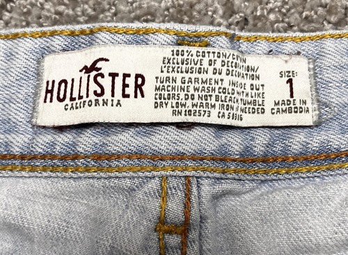 Hollister pantaloncino denim donna 1 lavaggio leggero invecchiato taglio sfilacciato orlo grezzo - Foto 16 di 23