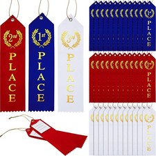 75 Pieces Award Ribbons 1st, 2nd, 3rd Place Flat Carded Set First Place Prizes w
