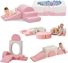 Foam Climbing Toys for Toddlers, Climbing Blocks with Ball Pit, Convertible C...