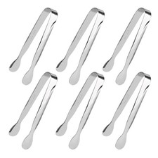 6 Pcs Mini Serving Tongs Stainless Steel Small Kitchen Tongs for Appetizers