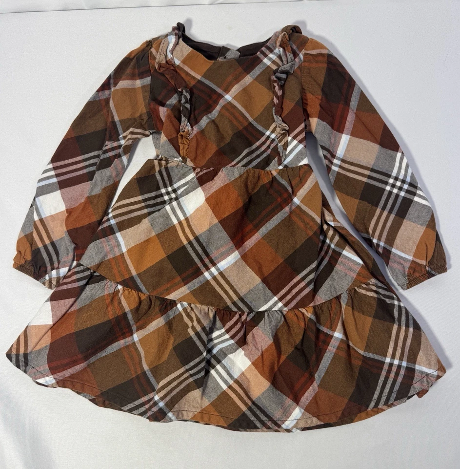 Vestido Gymboree Manga Larga Cuadros Sarga En Niveles Montana Mountain Bloomers Niñas 3T Foto 4 de 4