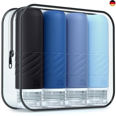 Gemice Silikon Reiseflaschen Set 90ml, 4 Stück reise flaschen zum befüllen, L