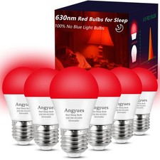 630nm Red Light Bulb for Sleep Dimmable, 100 Blue Light Blocking, Promotes M...