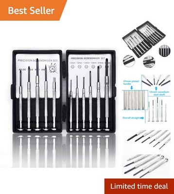 11-Piece Black Mini Screwdriver Set - Rust-Proof & Durable for Delicate Repairs