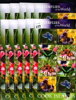 RR 10 S/S COOK ISLANDS 2020 MNH BUTTERFLIES INSECTS