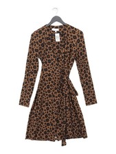Hobbs Wrap Midi Dress UK10 in Brown