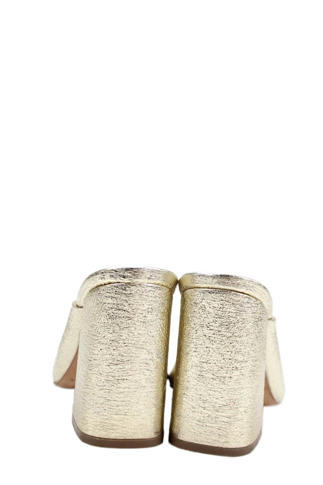 Sandalias Loeffler Randall para mujer de tacón bloque metálicas torcidas doradas talla 7,5 Foto 3 de 4