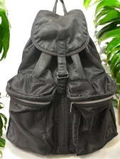 Porter Nylon Black Orange Men Backpack Tanker 15 Inch Height 12 Inch Width Auth