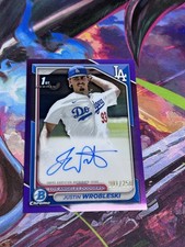 Topps 2024 Bowman Chrome Purple Refractor Auto RC Justin Wrobleski 001/250 !!
