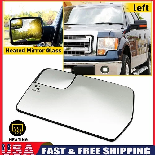 Mirror 2011-2014 Glass Fit Ford F150 Pickup Driver Spotter Side w/ Base Glass