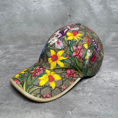 GUCCI GG Flora Baseball Cap Floral Pattern Size M