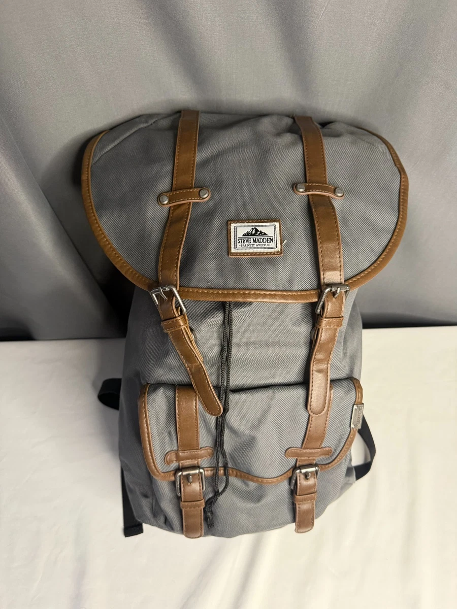 NWT Steve Madden Gray Canvas Backpack with Black Trim and Buckle Flap Steve Madden Backpack Gray Bags & Handbags for Women for  main image 4