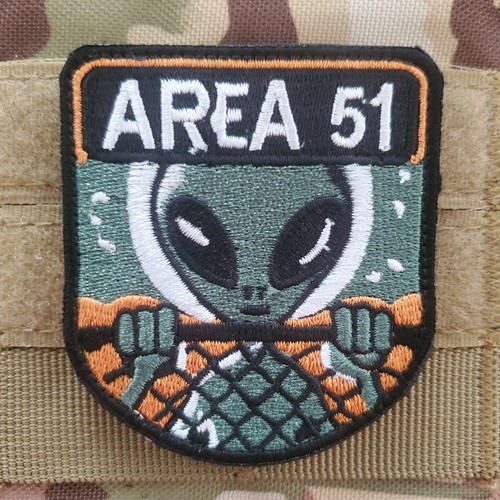AREA 51 Embroidered Tactical Morale Patch Hook and Loop | eBay