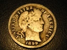 1899-P 90% Silver Barber Dime