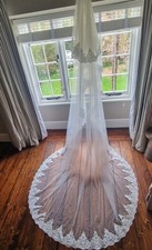 Avarose Cathedral Lace Waterfall 2 Tier Wedding Veil Beautiful Rare