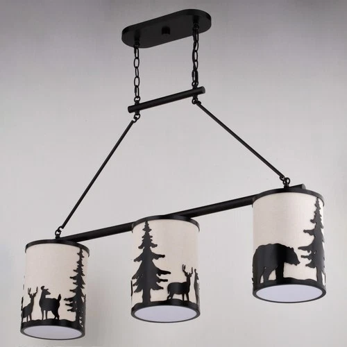 Vaxcel Lighting H0302 3 Light 38"W Chandelier - Bronze - Picture 4 of 11