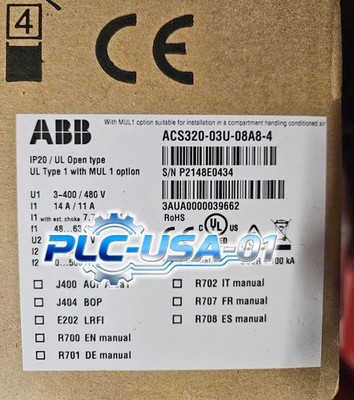1PCS Brand New ABB ACS320-03U-08A8-4 Frequency Converter Fast delivery