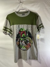 Camiseta Star Wars Para Hombre Talla M Gris Verde Gráfico Boba Fett Cazarrecompensas NUEVA