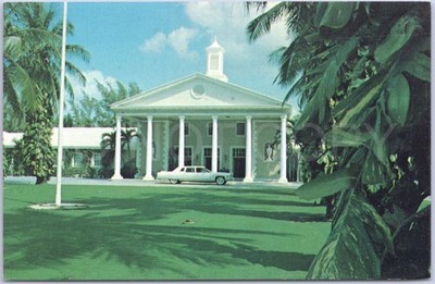 Lyford Cay New Providence Club Autos Vintage Postkarte Bahamas
