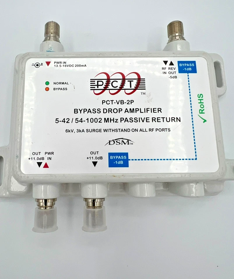 Multimedia drop amplifier, 2 ports PCT-VB-2P Bypass drop amplifier 5-24 /54-100 - Image 2 of 4