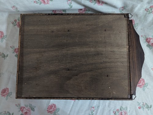 Vintage Italian Wooden Key Cabinet | Botanical Floral Print Wall Box Cottagecore - Picture 8 of 8