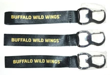 3 New Buffalo Wild Wings Keychain Bottle Openers Double Sided