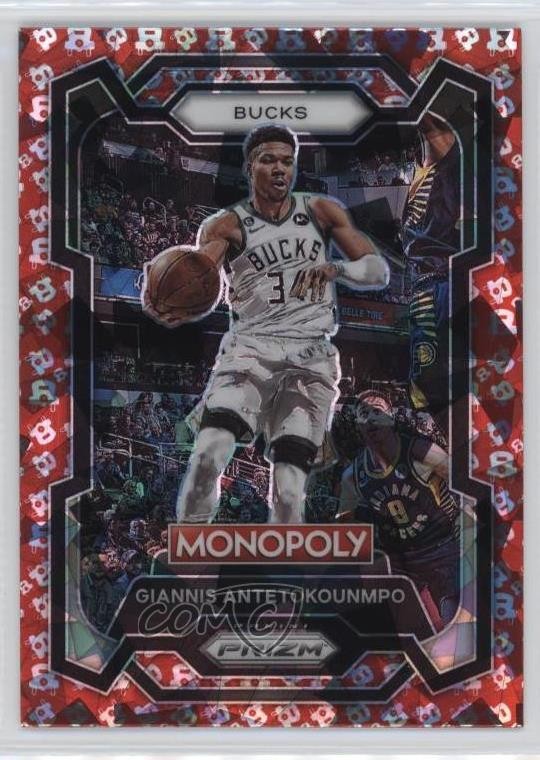 2023-24 Panini Prizm Monopoly Free Parking Prizm Giannis Antetokounmpo #49 i6e