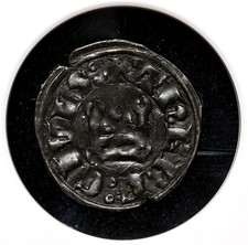 CRUSADERS, Athens. Guy II de la Roche, 1287-1308, Silver Denier, NGC AU55