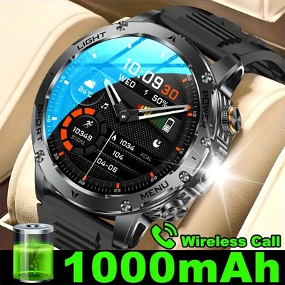 Adult Men Smart Watch 1000mAh Super Capacity Battery 1.7-inch Bluetooth Call 