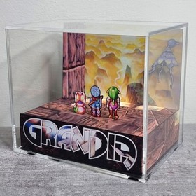 Grandia Diorama Collectible PS1 Shadowbox Sega Saturn Display JRPG Decor Merch