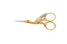 Classic Forged Stork Embroidery Scissors 3.5"-Gold