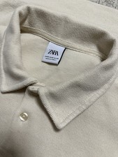 Zara Men's Medium Sweater Ivory Knit Long Sleeve