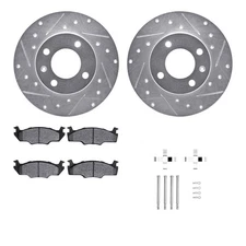 For Volkswagen Rabbit 80-84 Drilled & Slotted Front Brake Kit w Optimum Pads