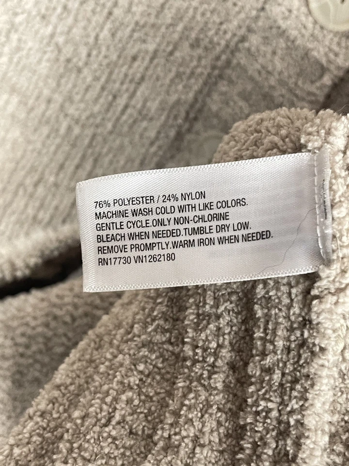 Merona Tan Beige Shawl Collar Cardigan Sweater Button Front Pockets Knit Size L - Image 4 of 4