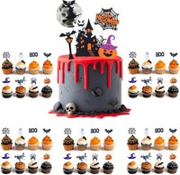 Cupcake Topper Set 54 StüCk Halloween Kuchendeko KüRbis Fledermaus Geist Spinne