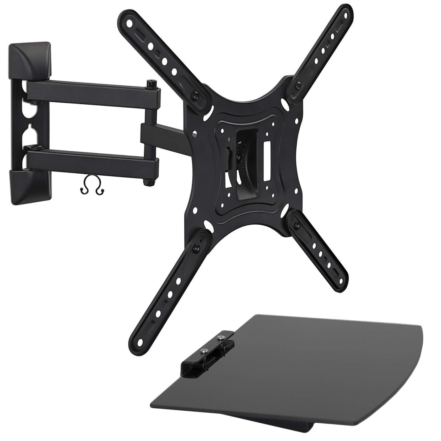 Mount-It! TV Mount with Shelf | Full Motion TV Wall Mount with Floating Enter...
