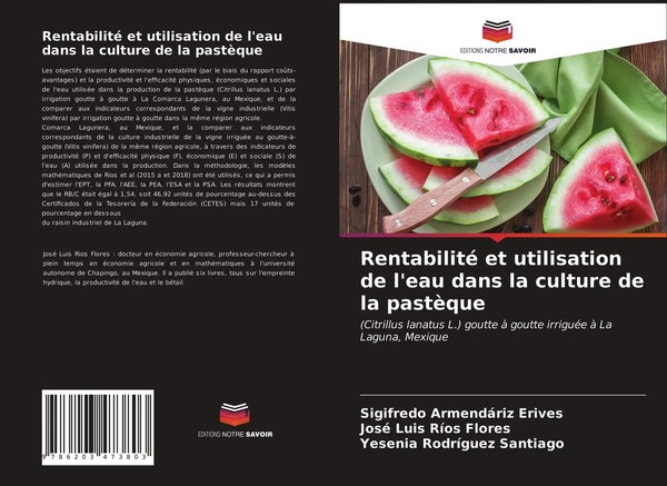 Rentabilité Et Utilisation De L'eau Dans La Culture De La PastèQue Taschenbuch-image