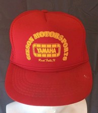 Vintage 1980s Team Yamaha Snapback Trucker Hat Gieson Motorsports Red Rare