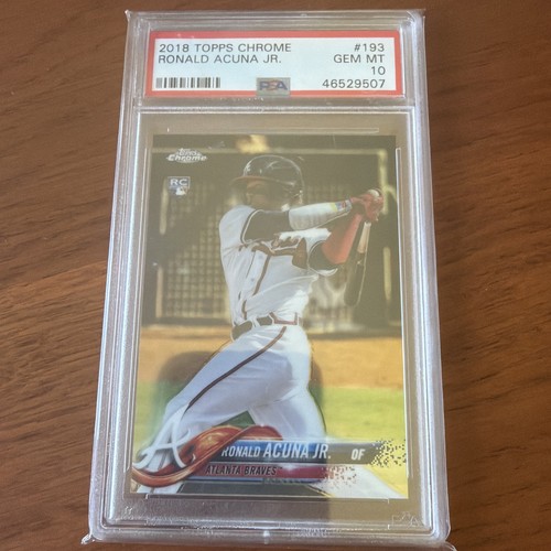 2018 Topps Chrome Ronald Acuna Jr Rookie Card RC #193 PSA 10 Atlanta Braves 