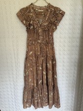Boutique Ulla Johnson Romina Dress Size 0 Romantic Boho Midi Flowy Calico Vine