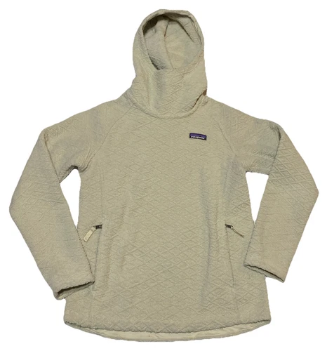 OFF WHITE Felpa con cappuccio donna Patagonia Diamond Capra taglia small colore bianco sporco panna