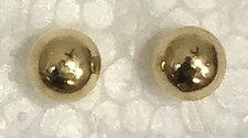 Shiny EUC Vintage 14k Yellow Gold 5mm Ball Stud Post Earrings .43g X37