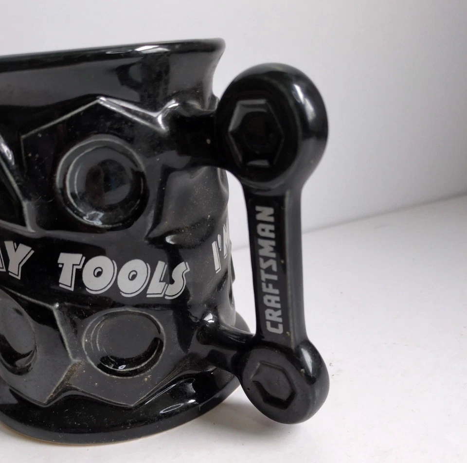 Taza de café de cerámica 3D Sears Craftsman No soy nuez me encanta mi herramienta 18 oz 1996 Foto 3 de 4