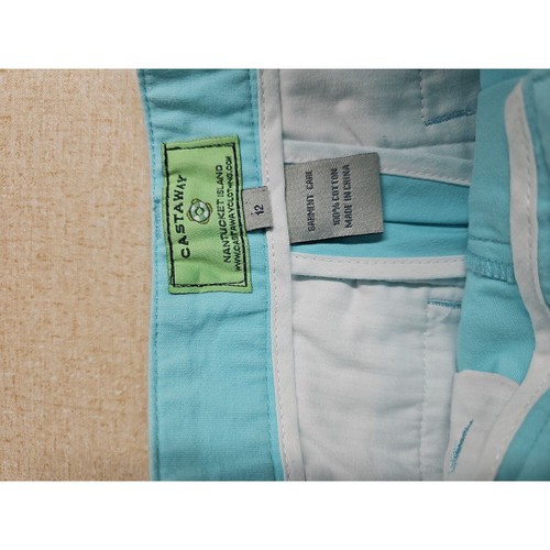 Castaway Nantucket Island Boys 12 Blue Teal Bow Tie Embroidered Chino Pants - Picture 4 of 8
