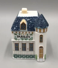Vintage Lenox Spice Village 1989 Porcelain Jar Parsley with Unusual Roof Color