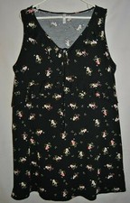 Women's XHILARATION Black w Muliti Color Floral Design Knit Dress Size 1X NWOT