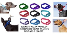 DOG NO-SLIP Martingale"Greyhound"Choke Nylon TRAINING COLLAR Obedience 3 SIZES